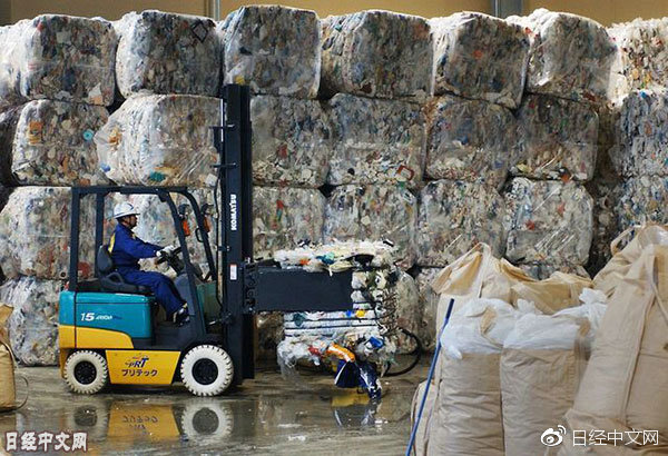 日本国内的废塑料回收再利用设施（富山市，资料）